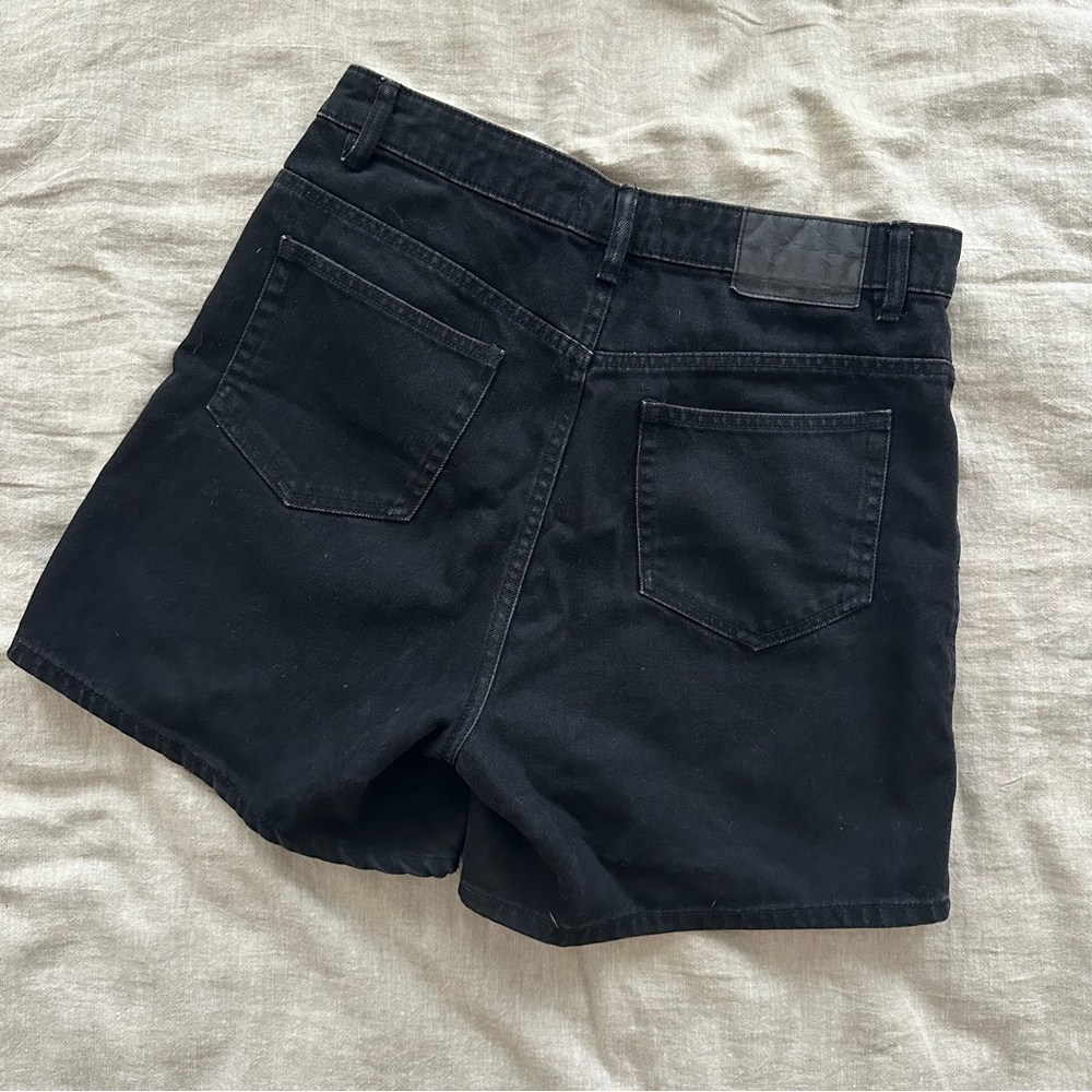 Zara Charcoal/Black Denim Shorts Size 8 - Picture 3 of 3